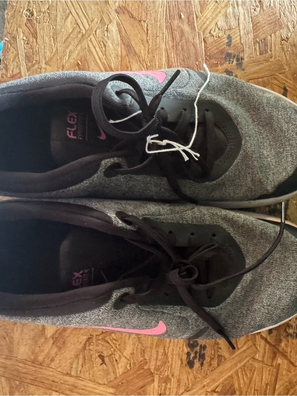 Nike Gray and Pink Flex Sneakers